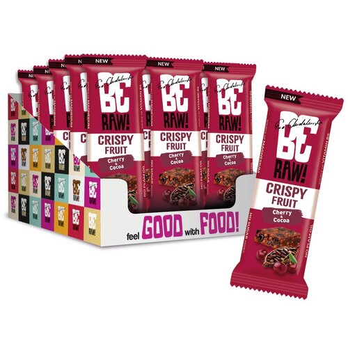 Baton proteinowy BERAW Crispy Fruit Wiśnia-kakao (15 x 40 g)