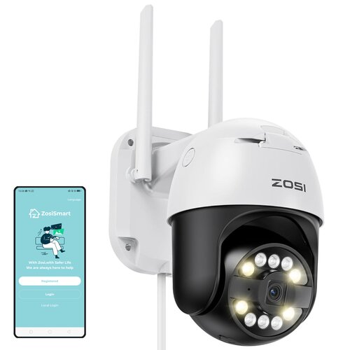 Kamera ZOSI C296 Zewnętrzna, Wi-Fi, Kamera obrotowa