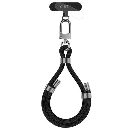 Smycz do telefonu TECH-PROTECT C4S Rope Wrist Strap Czarno-srebrny