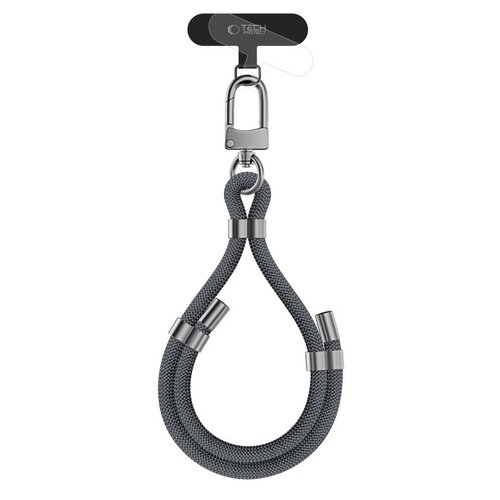 Smycz do telefonu TECH-PROTECT C4S Rope Wrist Strap Szaro-srebrny