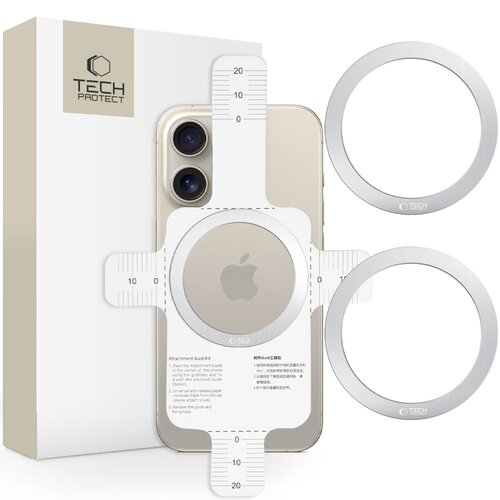 Pierścień magnetyczny TECH-PROTECT MMP-100 2w1 Magsafe Srebrny (2 szt.)