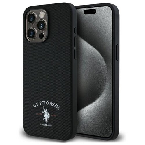 Etui US POLO ASSN Printed DH Logo do Apple iPhone 15 Pro Max Czarny
