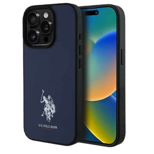 Etui US POLO ASSN Leather Embroidered DH Color do Apple iPhone 15 Pro Max Granatowy