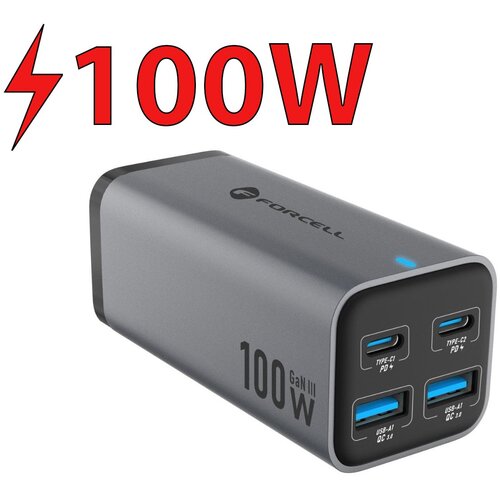 Ładowarka sieciowa FORCELL VT-49 100W Szary