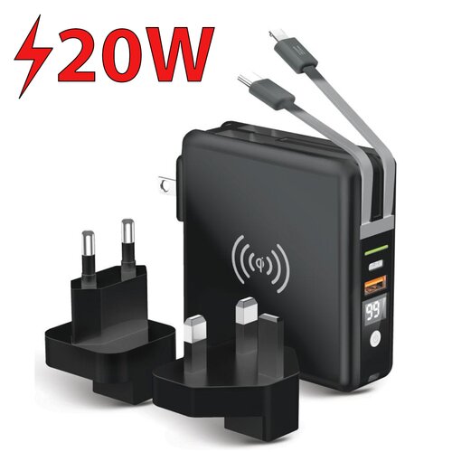 Ładowarka sieciowa FORCELL 5w1 10000mAh 20W Czarny