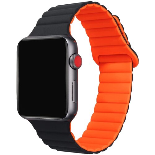 Pasek CELLY Mag do Apple Watch 8/9/10/SE/SE 2/SE 2022/Ultra/Ultra 2 (42/44/45/49mm) Czarno-pomarańczowy
