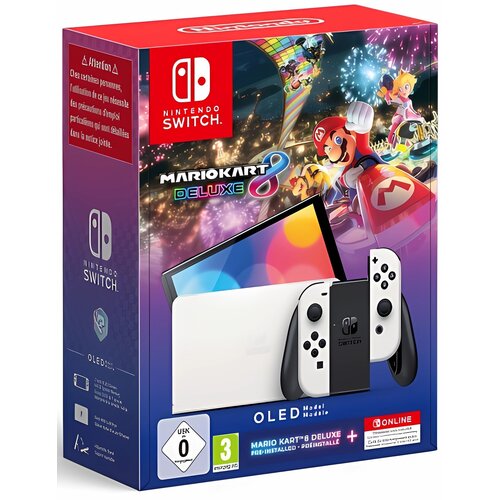 Konsola NINTENDO Switch Oled Biała + Mario Kart 8 Deluxe + NINTENDO Switch Online 12 miesięcy