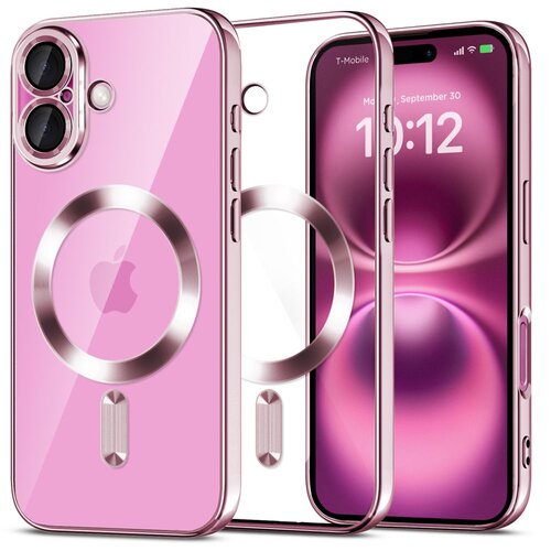 Etui TECH-PROTECT MagFlex MagSafe do Apple iPhone 16 Przezroczysto-różowy