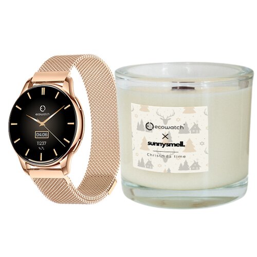 Smartwach MAXCOM Ecowatch 3 Złoty + Świeca Sojowa Sunnysmell