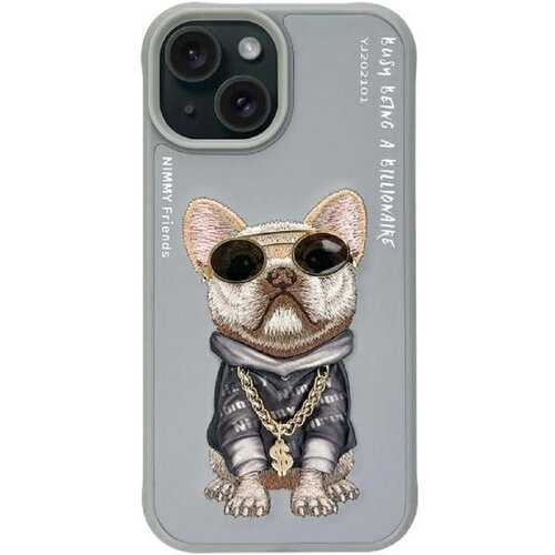 Etui NIMMY Glasses Cool Dog do Apple iPhone 15 Szary
