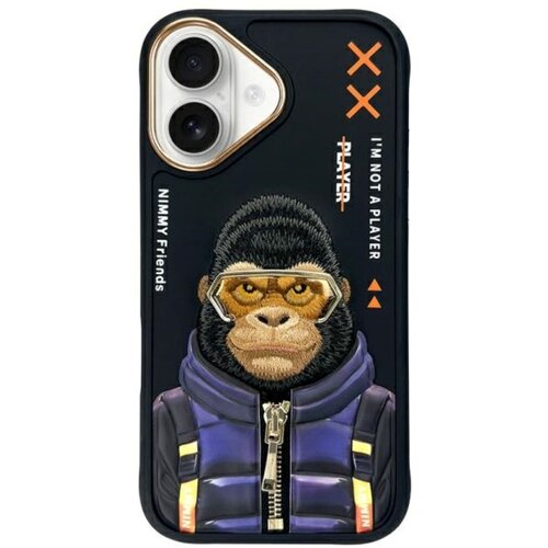 Etui NIMMY Cool&Cute 2.0 Monkey do Apple iPhone 16 Czarny