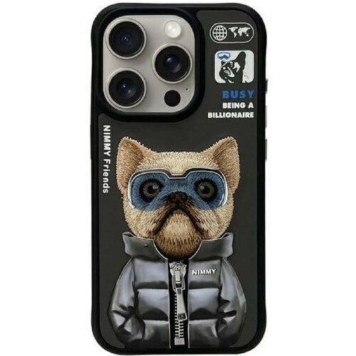 Etui NIMMY Cool&Cute 2.0 Dog do Apple iPhone 15 Pro Czarny