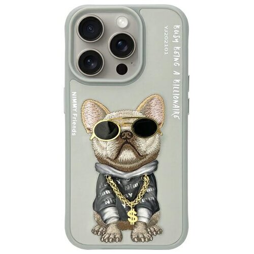 Etui NIMMY Glasses Cool Dog do Apple iPhone 15 Pro Max Szary