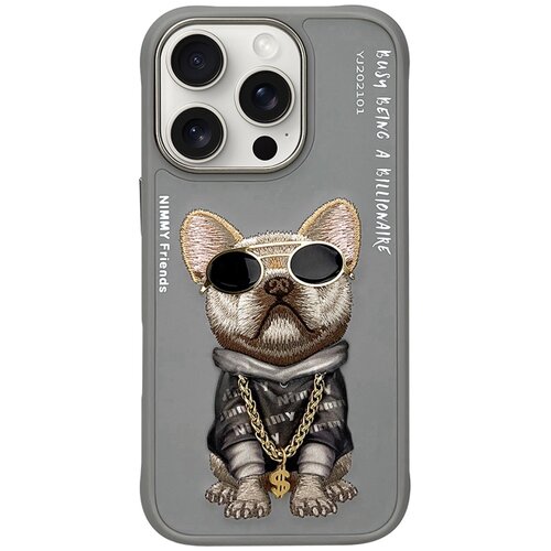 Etui NIMMY Glasses Cool Dog do Apple iPhone 16 Pro Max Szary
