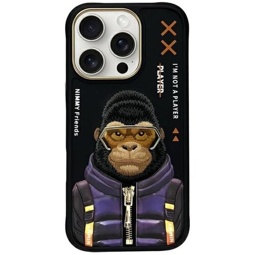 Etui NIMMY Cool&Cute 2.0 Monkey do Apple iPhone 16 Pro Czarny