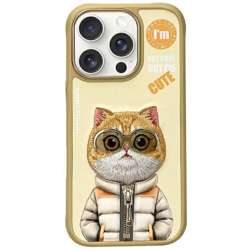 Etui NIMMY Cool&Cute 2.0 Cat do Apple iPhone 16 Pro Khaki