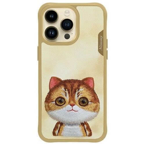 Etui NIMMY Big Eyed Pet 2.0 Cat do Apple iPhone 15 Pro Khaki