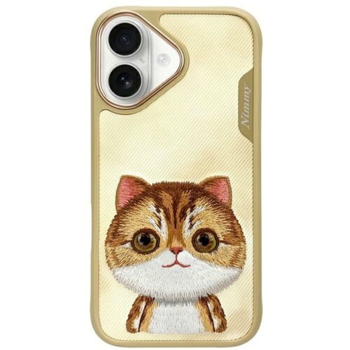 Etui NIMMY Big Eyed Pet 2.0 Cat do Apple iPhone 16 Khaki