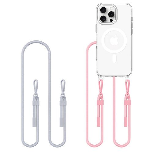 Etui TECH-PROTECT Flexair Chain MagSafe do Apple iPhone 16 Pro Max Przezroczysto-szaro-różowy