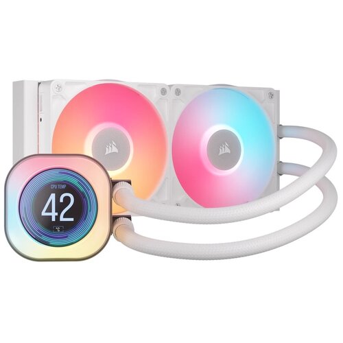 Chłodzenie wodne CORSAIR iCUE Link Titan 240 RX LCD RGB Biały