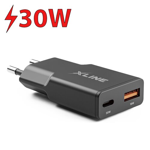 Ładowarka sieciowa XLINE WCF300K GaN 30W+18W Czarny