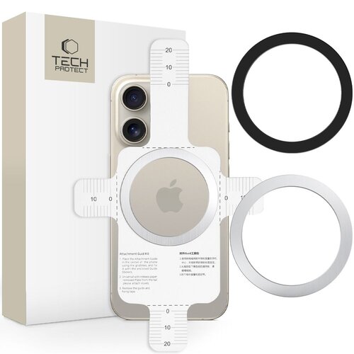Pierścień magnetyczny TECH-PROTECT MMP-100 2w1 Magsafe Czarno-srebrny (2 szt.)