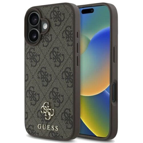 Etui GUESS 4G Small Classic MagSafe do Apple iPhone 16 Brązowy