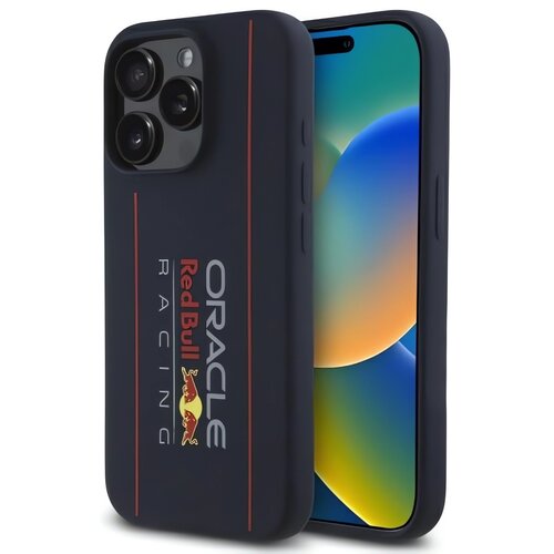 Etui RED BULL Silicone Vertical Logo MagSafe do Apple iPhone 15 Pro Max Granatowy
