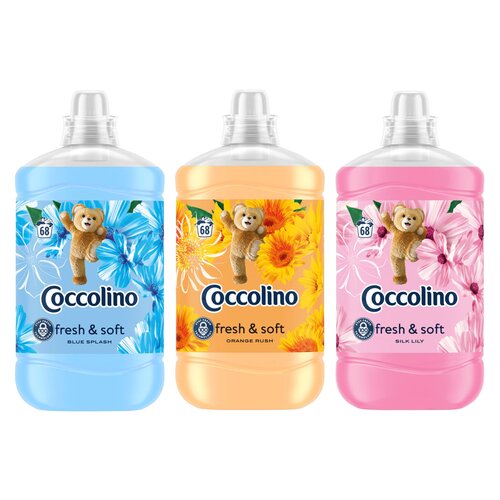 Zestaw płynów do płukania COCCOLINO Blue Splash, Orange Rush, Silk Lily 3 x 1700 ml