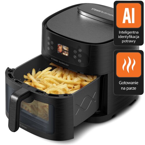 Air Fryer Frytkownica beztłuszczowa GÖTZE & JENSEN AF850T AI z funkcją gotowania na parze i okienkiem do obserwacji postępów