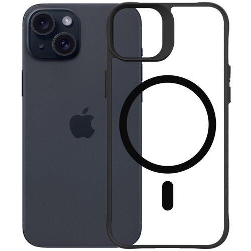 Etui 3MK Satin Guardx MagCase do Apple iPhone 15 Przezroczysto-czarny