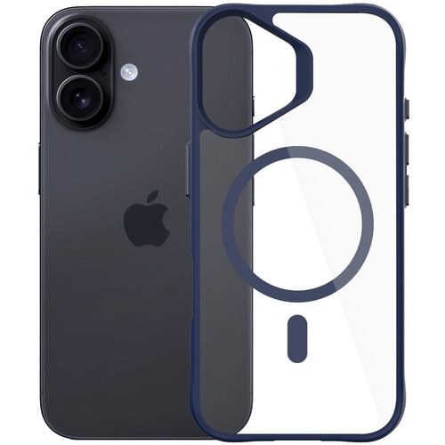 Etui 3MK Satin Guardx MagCase do Apple iPhone 16 Przezroczysto-niebieski