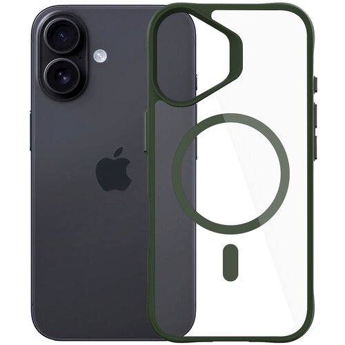 Etui 3MK Satin Guardx MagCase do Apple iPhone 16 Przezroczysto-zielony