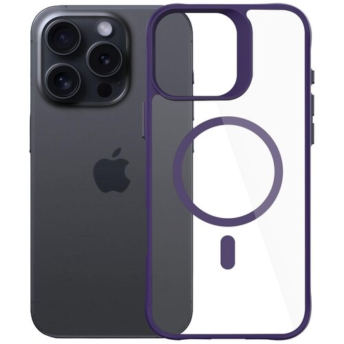 Etui 3MK Satin Guardx MagCase do Apple iPhone 16 Pro Przezroczysto-fioletowy