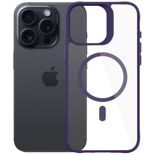 Etui 3MK Satin Guardx MagCase do Apple iPhone 16 Pro Max Przezroczysto-fioletowy