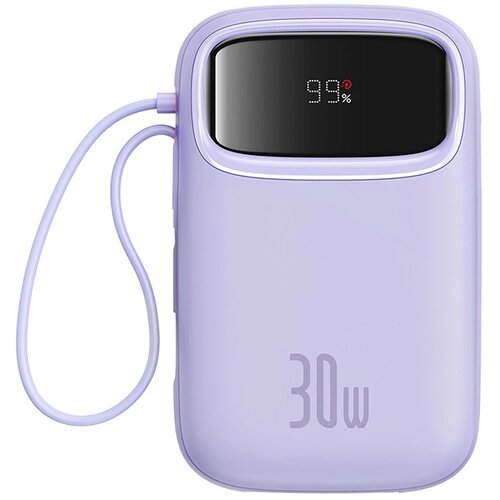 Powerbank BASEUS Qpow 2 10000mAh 30W Fioletowy + Kable USB-C