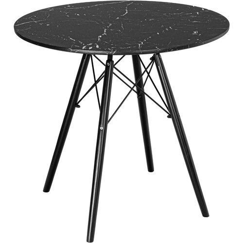 Stolik kawowy EHOKERY Paris Black DTW 80 cm Marmur Czarny