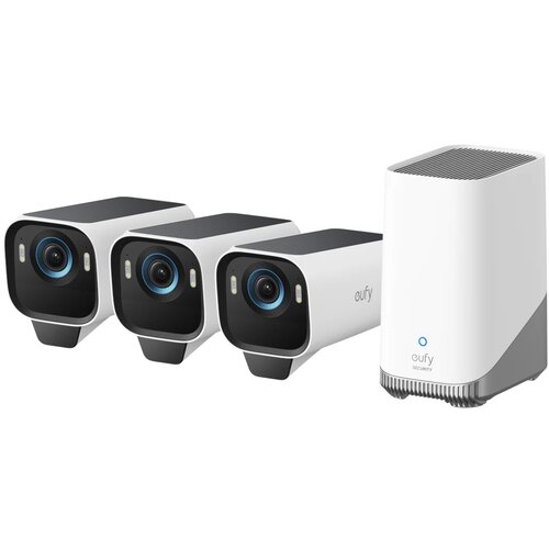Zestaw kamer EUFY eufyCam S3 Pro Zewnętrzna, Wi-Fi (3 szt.) + Stacja bazowa