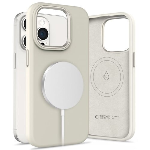 Etui TECH-PROTECT Silicone Pure MagSafe do Apple iPhone 15 Pro Max Kremowy