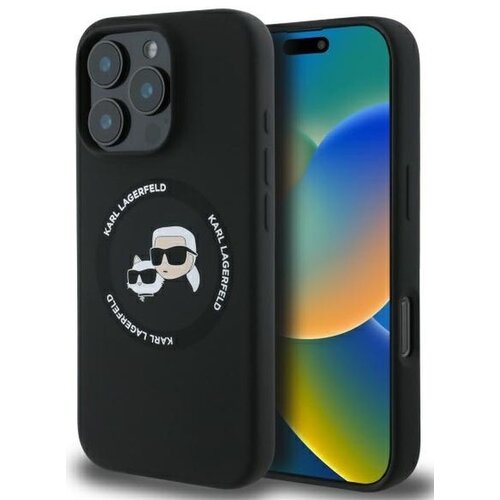 Etui KARL LAGERFELD Silicone Karl&Choupette Heads MagSafe do Apple iPhone 16 Pro Max Czarny