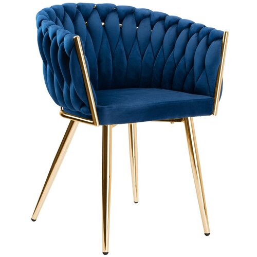 Krzesło EHOKERY Cofton Gold Velvet Granatowy