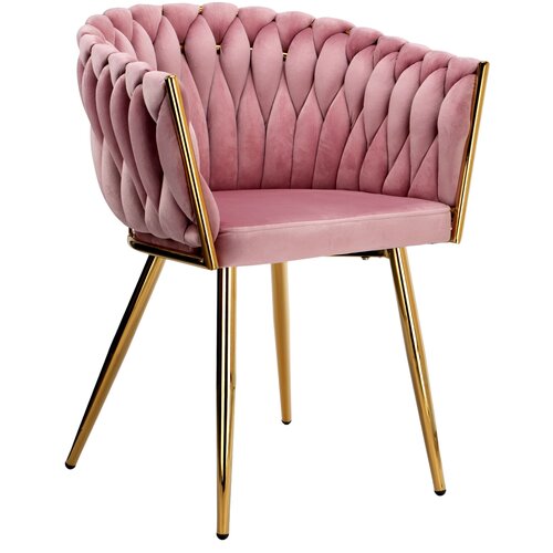 Krzesło EHOKERY Cofton Gold Velvet Różowy
