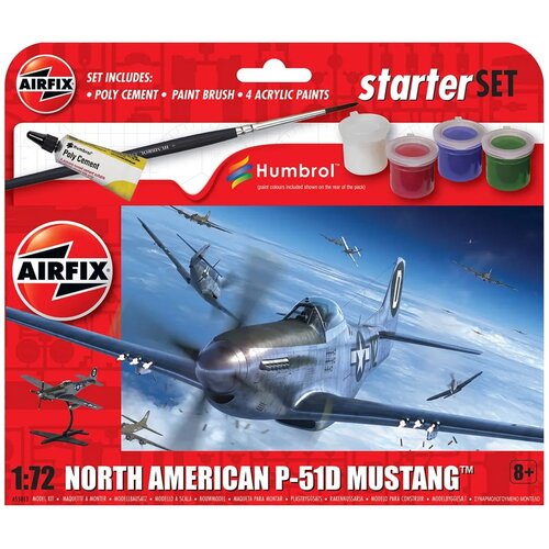 Samolot AIRFIX Starter Set North American P-51D Mustang A55013