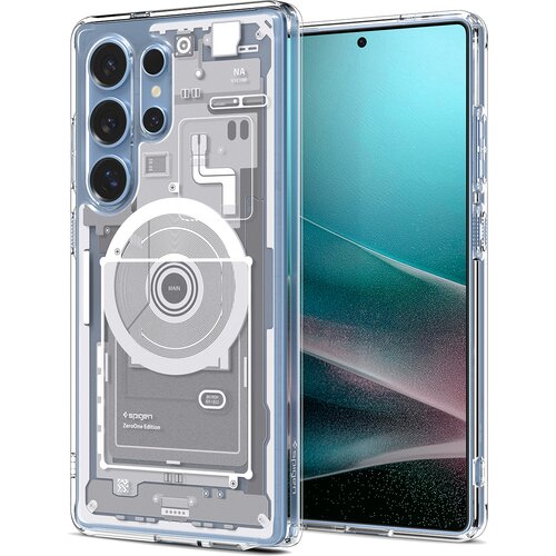 Etui SPIGEN Ultra Hybrid Mag MagSafe do Samsung Galaxy S25 Ultra Zero One Biały