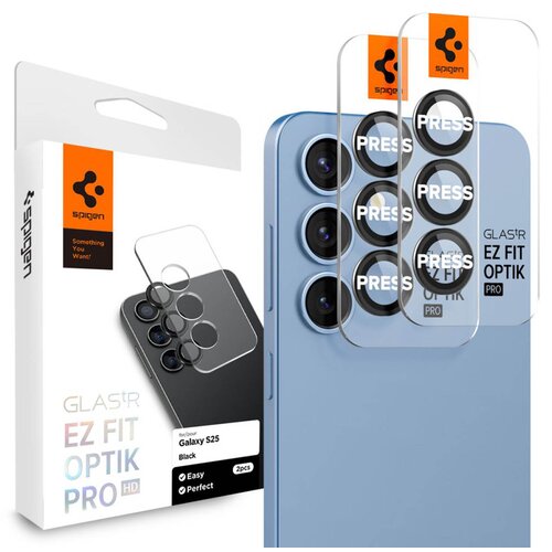 Nakładka na obiektyw SPIGEN Optik Pro Glas.Tr Ez Fit do Samsung Galaxy S25+ Czarny
