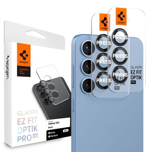 Nakładka na obiektyw SPIGEN Optik Pro Glas.Tr Ez Fit do Samsung Galaxy S25 Czarny