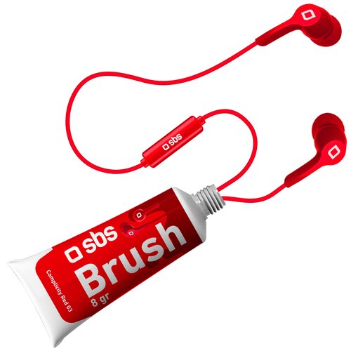 Słuchawki dokanałowe SBS Brush Czerwony