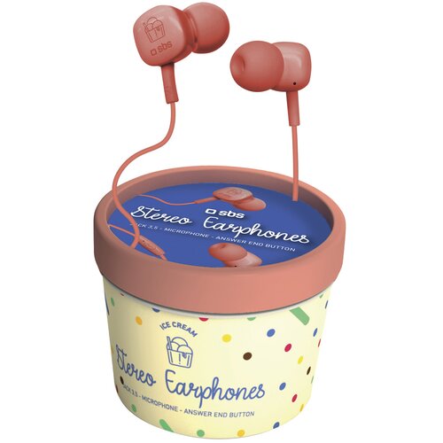 Słuchawki dokanałowe SBS Ice Cream Czerwony