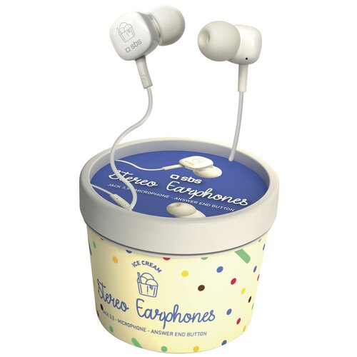Słuchawki dokanałowe SBS Ice Cream Biały