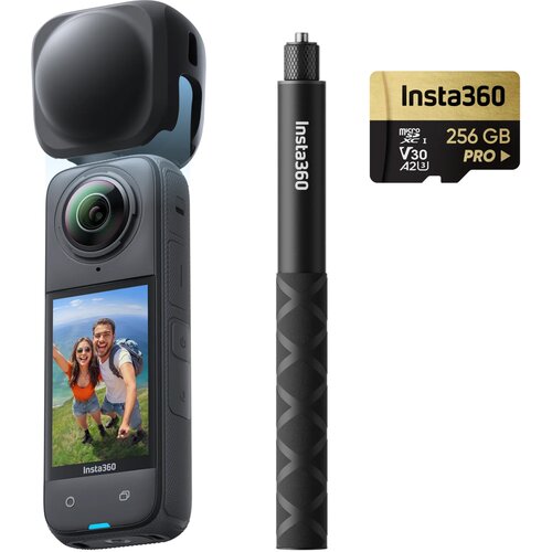 Kamera sportowa INSTA360 X4 EXPLORER BUNDLE, filmy 360° w rozdzielczości 8K/30 FPS, Wi-Fi, Bluetooth